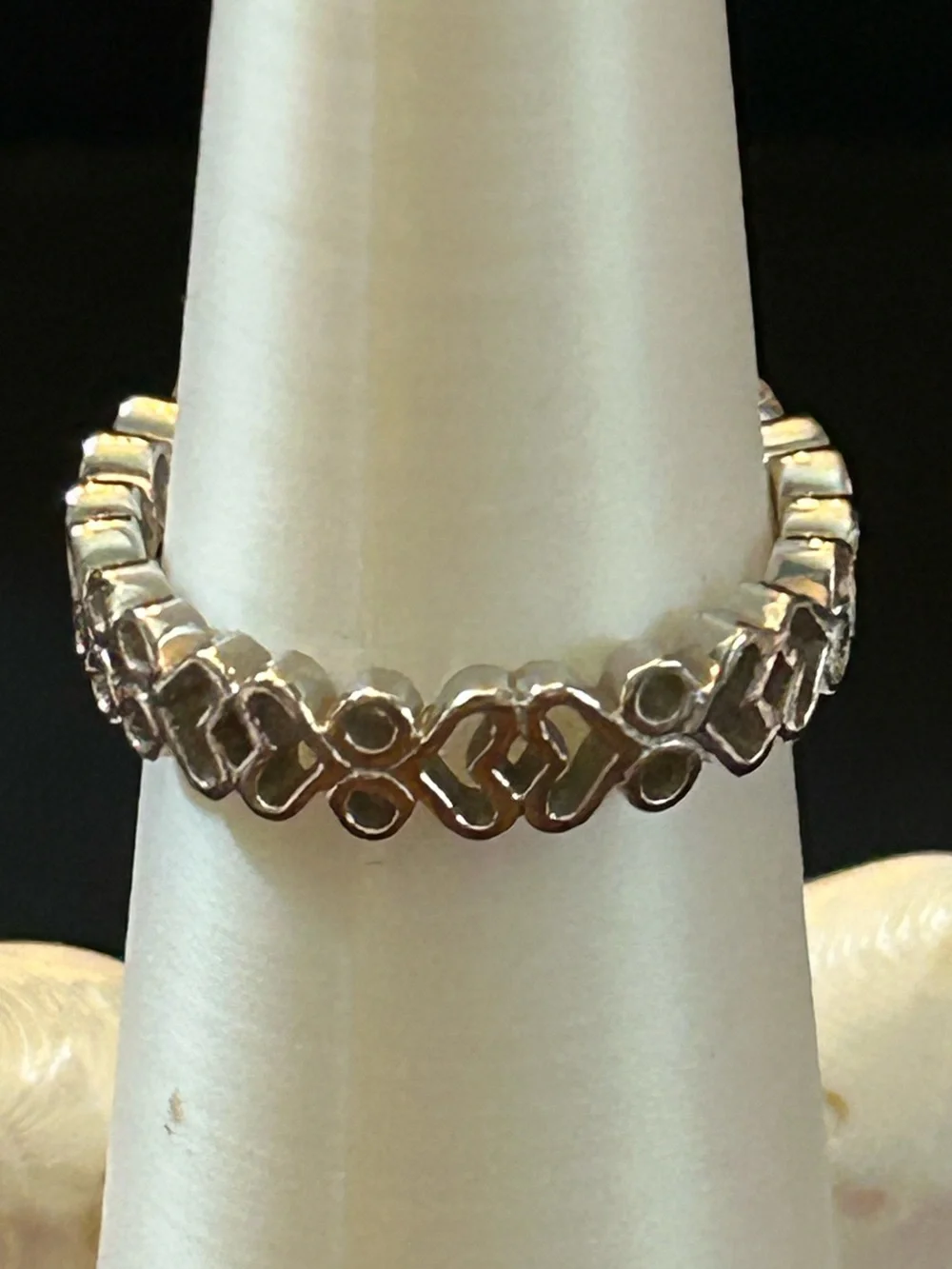 1.35CT Oval Aquamarine & .40CT White Zircon Openwork Heart Design Ring Size 9 SS